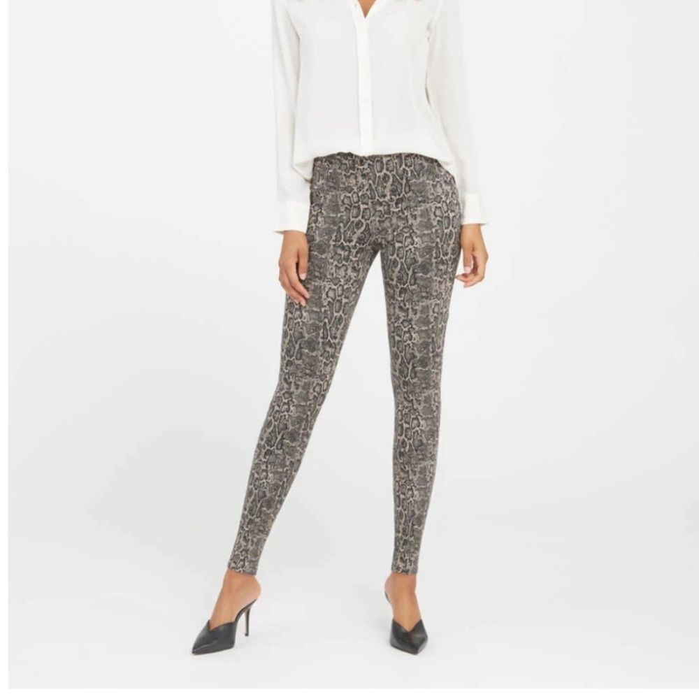 SPANX animal print denim leggings pants